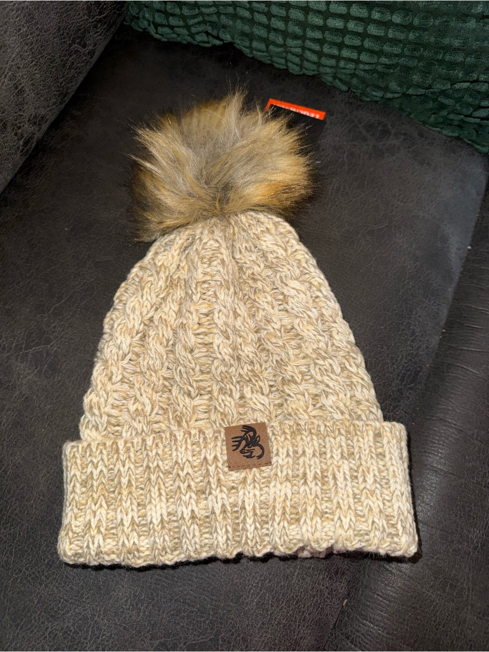 Legendary Whitetails Cable Knit Pom Beanie - Cream